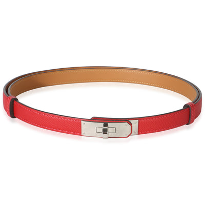 Hermès Rouge Casaque Epsom Kelly 18 Belt PHW id