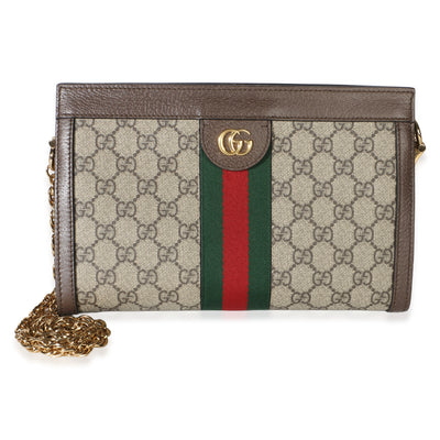 Gucci Beige GG Supreme Canvas Medium Ophidia Chain Shoulder Bag Handbag id