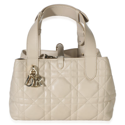 Christian Dior Powder Beige Macrocannage Calfskin Small Dior Toujours Tote Handbag id