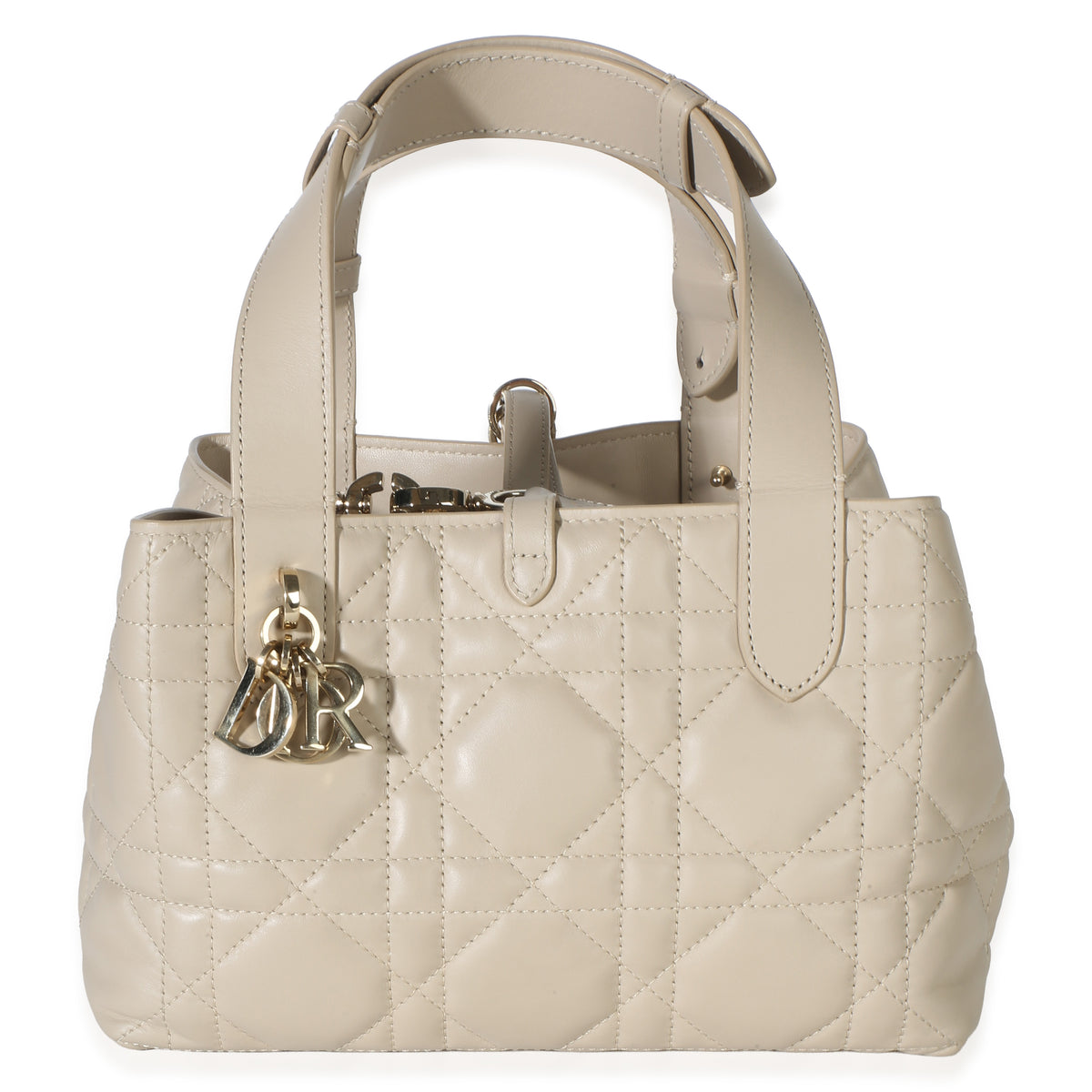 Christian Dior Powder Beige Macrocannage Calfskin Small Dior Toujours Tote Handbag id