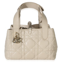Christian Dior Powder Beige Macrocannage Calfskin Small Dior Toujours Tote Handbag id
