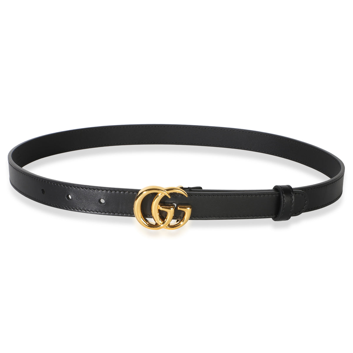 Gucci Black Calfskin GG Marmont Thin Belt 75/30 id