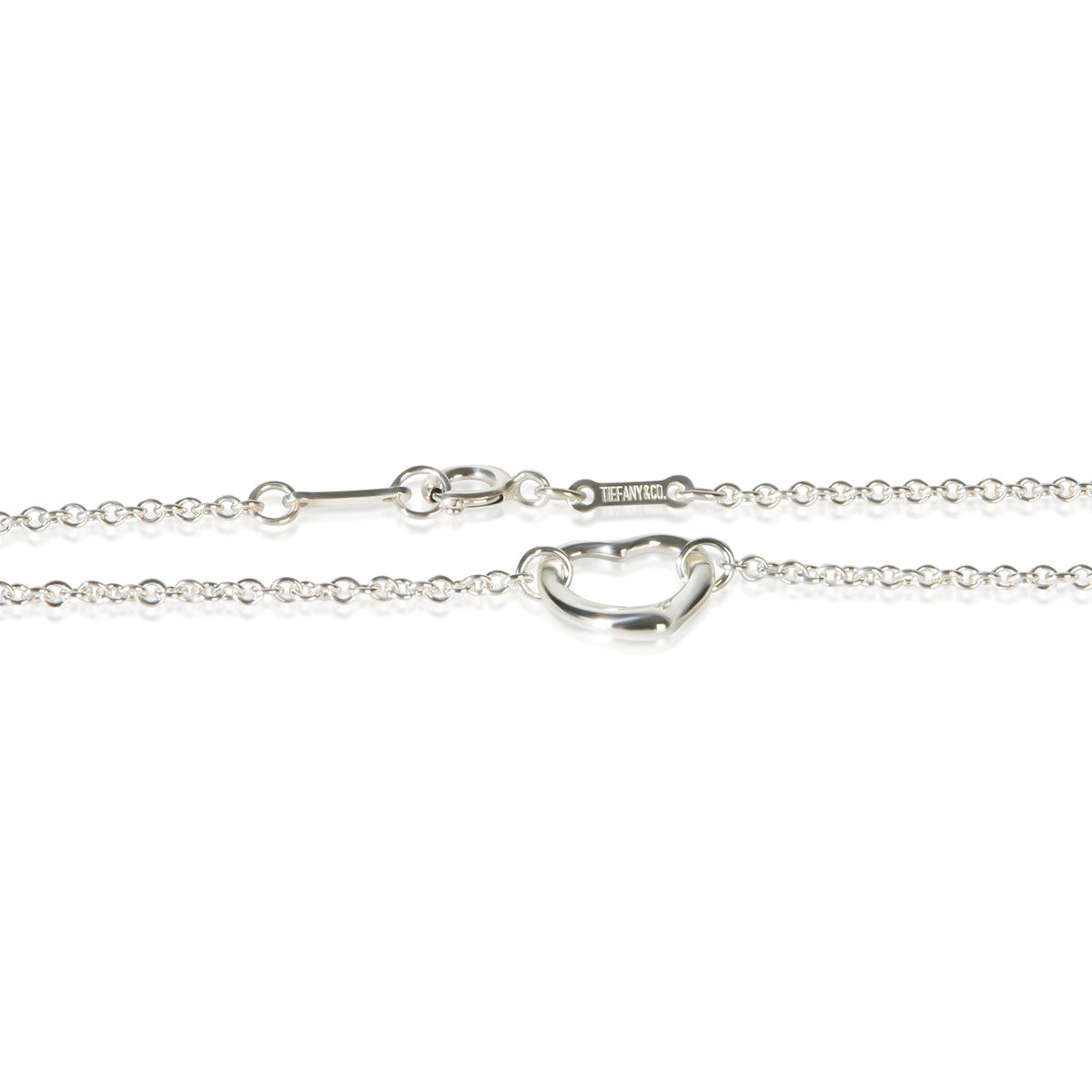 Tiffany & Co. Sterling Silver Elsa Peretti Open Heart Necklace 2