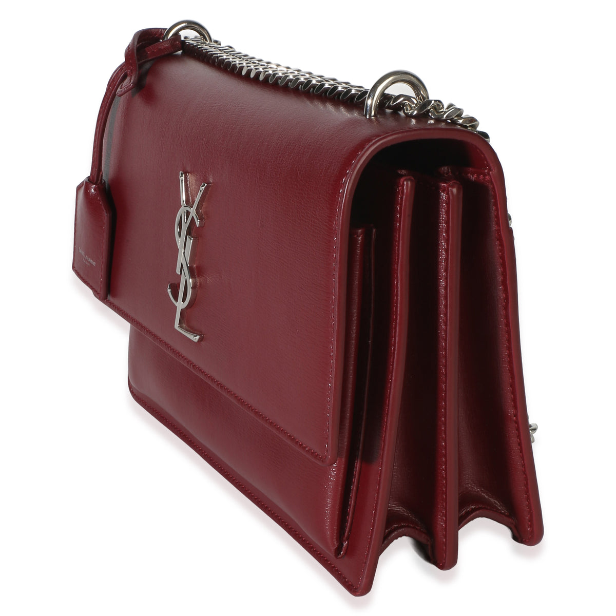 Saint Laurent Red Smooth Calfskin Medium Sunset Chain Bag Handbag 2