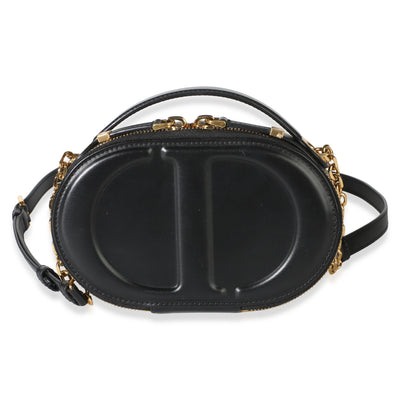Christian Dior Black Calfskin CD Signature Oval Camera Bag Handbag id