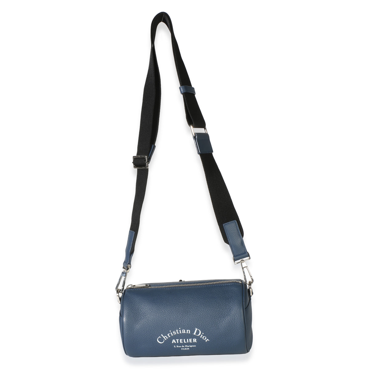 Christian Dior Navy Cowhide Atelier Roller Pouch Handbag 8
