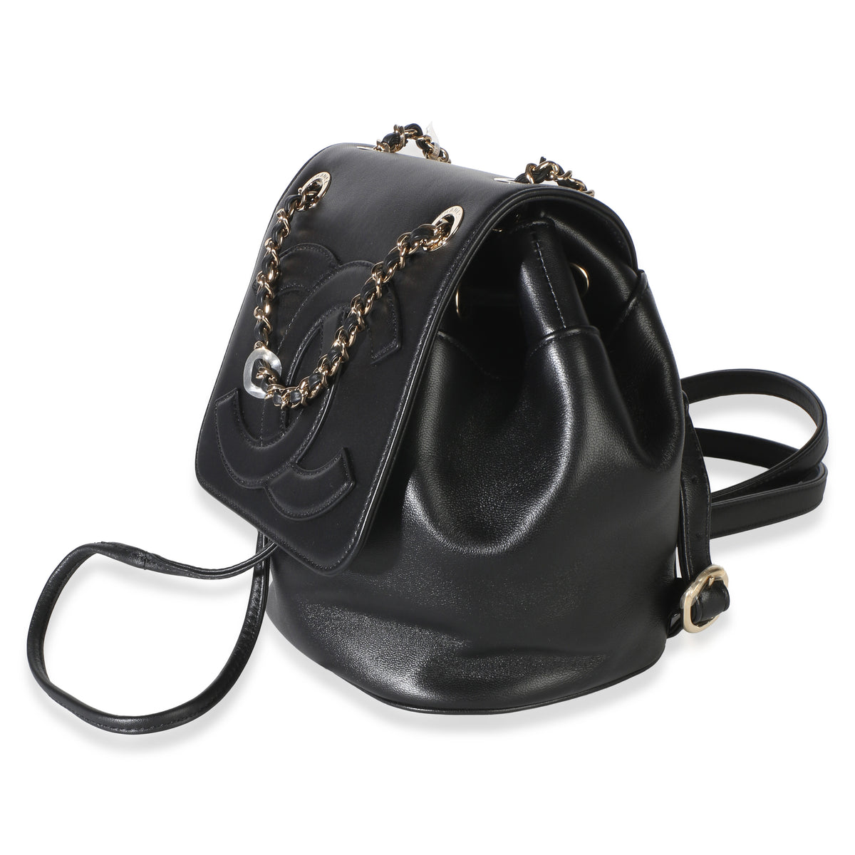 Chanel Black Lambskin CC Mania Mini Backpack Handbag 2