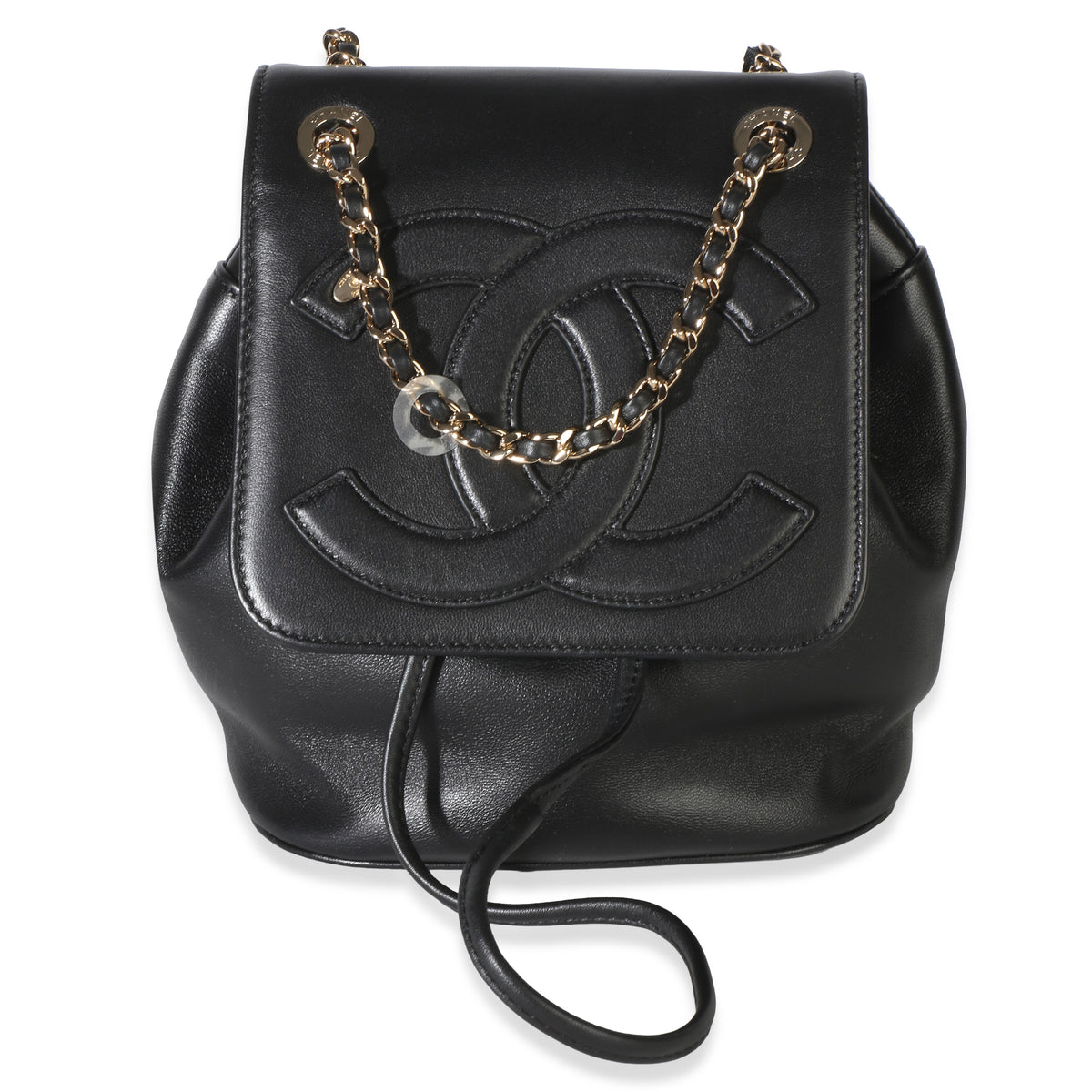 Chanel Black Lambskin CC Mania Mini Backpack Handbag id