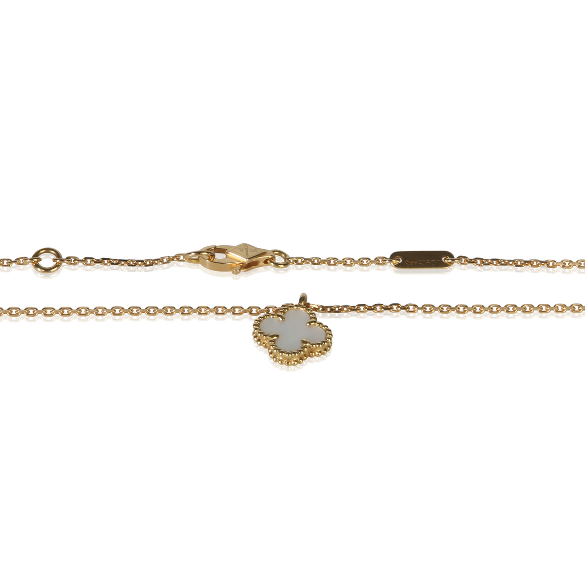 Van Cleef & Arpels Yellow Gold Mother Of Pearl Sweet Alhambra Pendant 2
