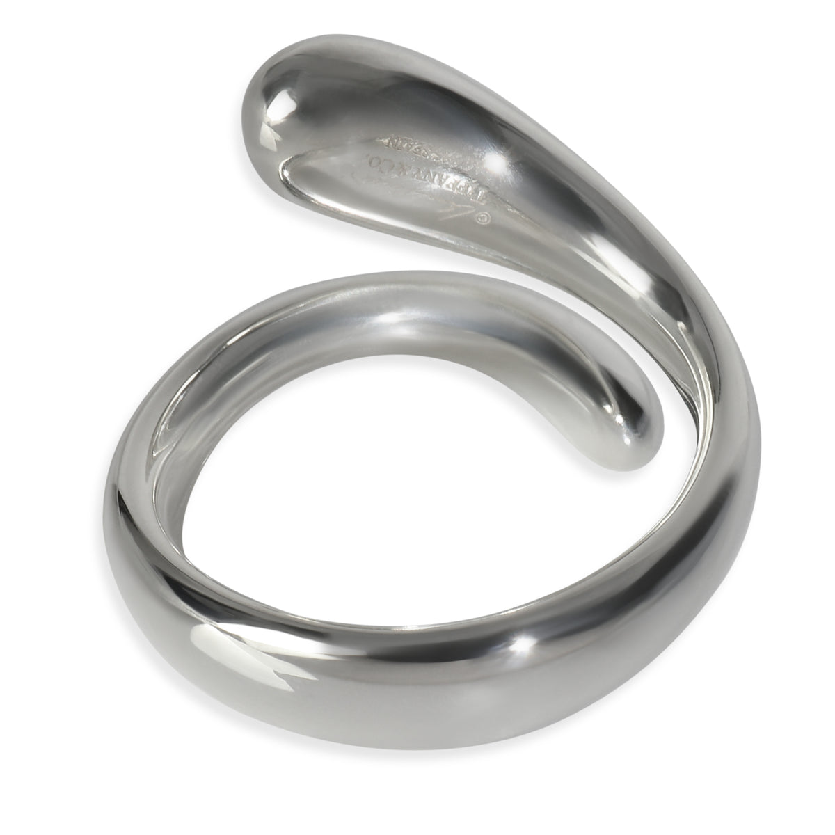 Tiffany & Co. Sterling Silver Elsa Peretti Teardrop Bypass Ring