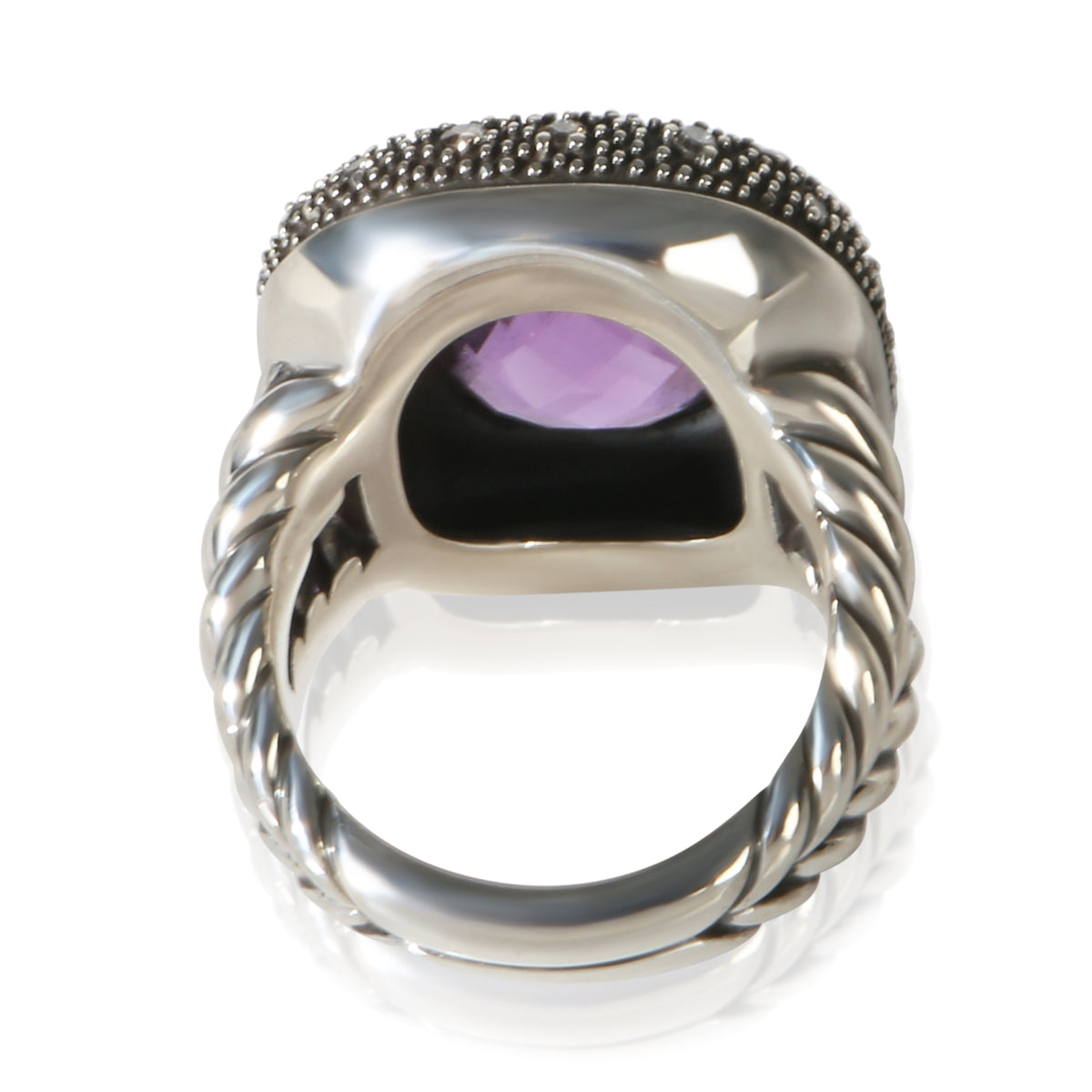 David Yurman Sterling Silver Amethyst and Diamond Midnight Melange Ring 3
