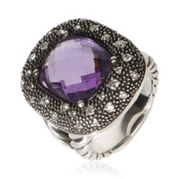 David Yurman Sterling Silver Amethyst and Diamond Midnight Melange Ring 4