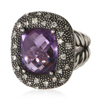 David Yurman Sterling Silver Amethyst and Diamond Midnight Melange Ring fv