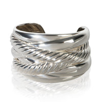 David Yurman Sterling Silver Wide Crossover Bracelet 2