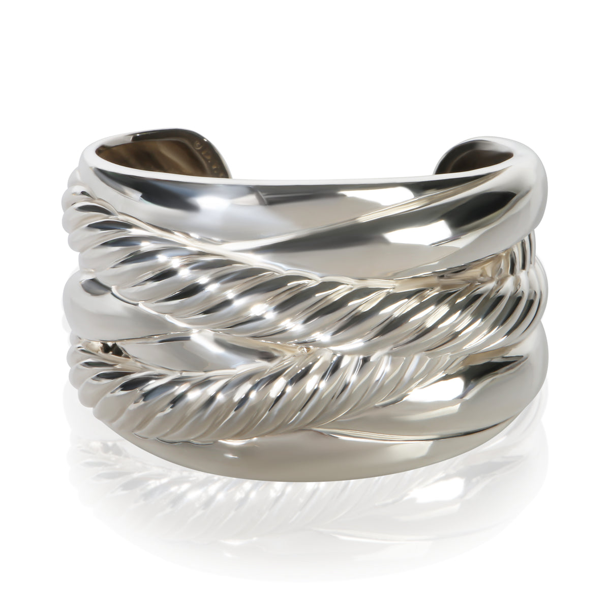 David Yurman Sterling Silver Wide Crossover Bracelet fv
