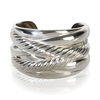 David Yurman Sterling Silver Wide Crossover Bracelet fv