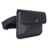 Gucci Navy GG Supreme Canvas Ophidia Web Slim Belt Bag Handbag 3