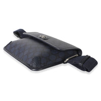 Gucci Navy GG Supreme Canvas Ophidia Web Slim Belt Bag Handbag 6