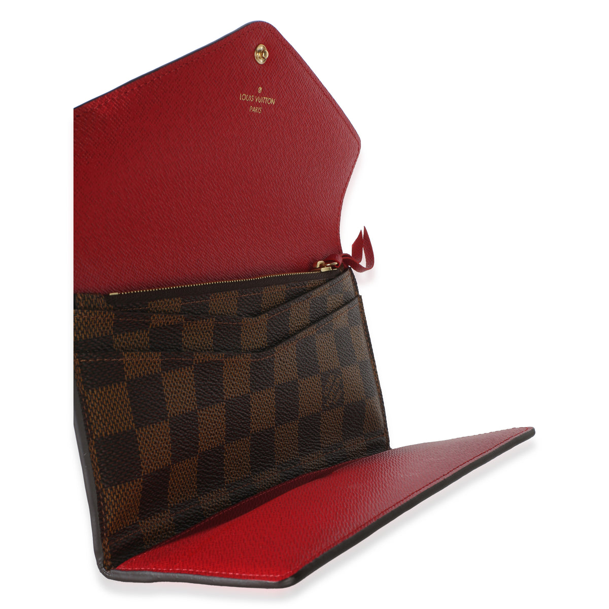 Louis Vuitton Red Damier Ebene Canvas Josephine Wallet Wallet 8