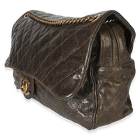 Chanel Brown Quilted Glazed Caviar Large Shiva Flap Bag Handbag 2