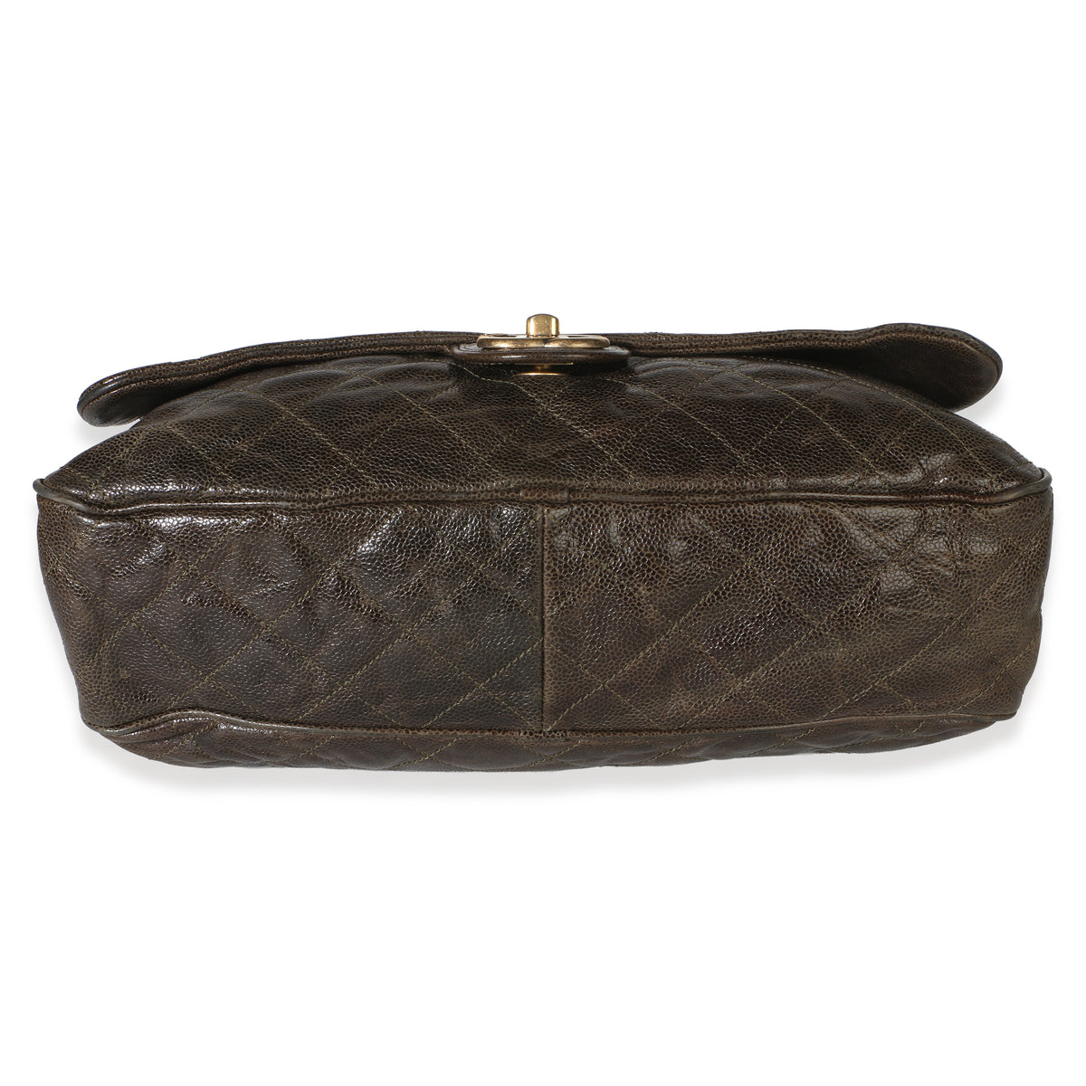 Chanel Brown Quilted Glazed Caviar Large Shiva Flap Bag Handbag 5
