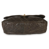 Chanel Brown Quilted Glazed Caviar Large Shiva Flap Bag Handbag 5