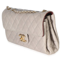 Chanel Grey Quilted Crumpled Calfskin Medium Accordion Flap Bag Handbag 2