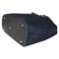 Chanel Navy Blue Raffia CC Expandable Shopping Tote Handbag 6