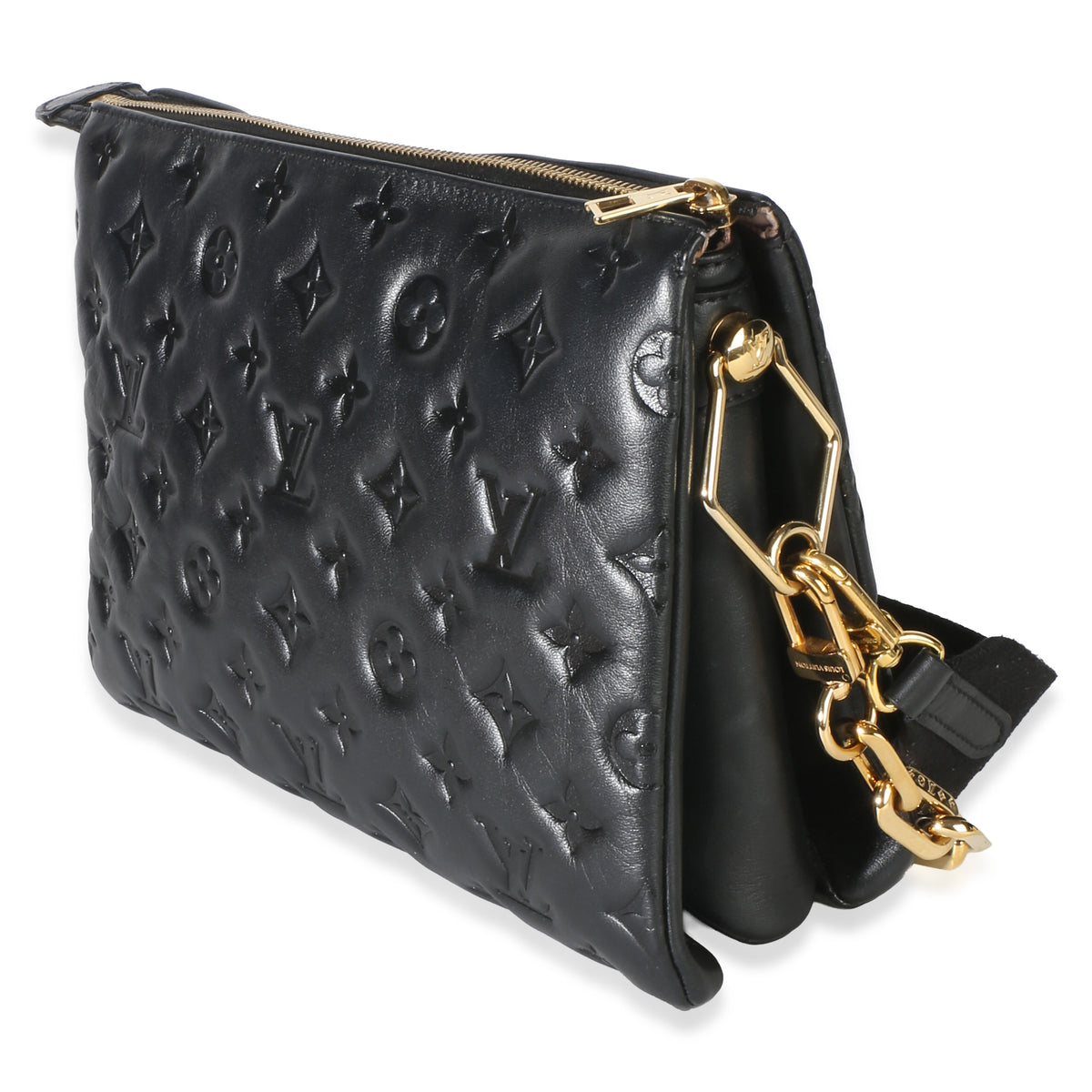 Louis Vuitton Black Monogram Embossed Lambskin Coussin PM Handbag 2