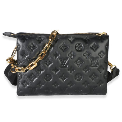 Louis Vuitton Black Monogram Embossed Lambskin Coussin PM Handbag id
