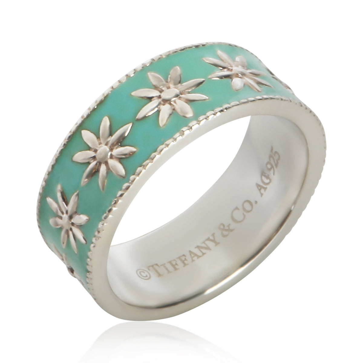 Tiffany & Co. Blue Enamel Daisy Ring 3