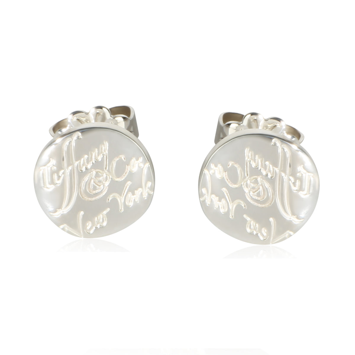 Tiffany & Co. Sterling Silver Notes Stud Earrings fv