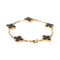 Van Cleef & Arpels Yellow Gold Onyx Vintage Alhambra Bracelet 3