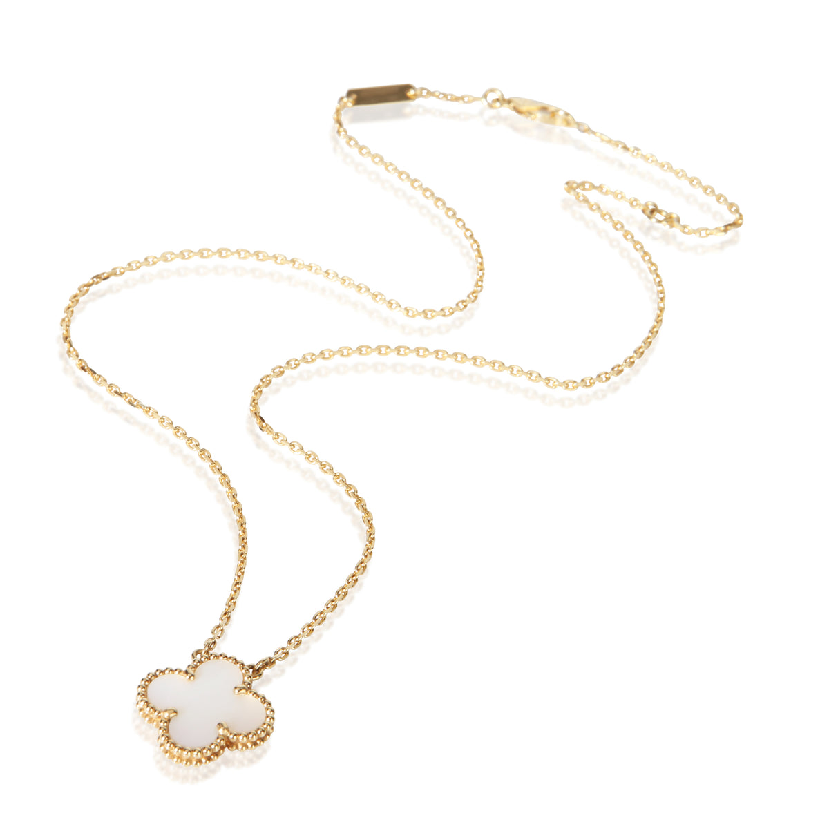 Van Cleef & Arpels Yellow Gold Mother Of Pearl Vintage Alhambra Pendant 3