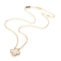 Van Cleef & Arpels Yellow Gold Mother Of Pearl Vintage Alhambra Pendant 3