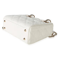 Christian Dior White Lambskin Cannage Mini Lady Dior Handbag 6