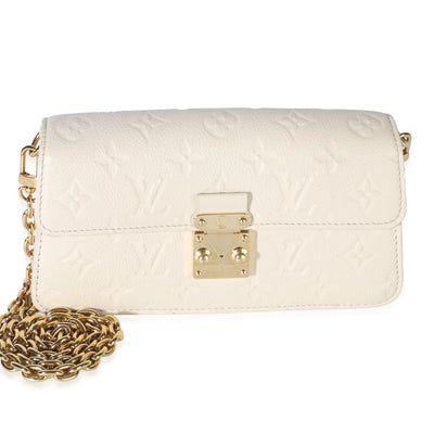 Louis Vuitton Cream Monogram Empreinte Metis Wallet On Chain Handbag id