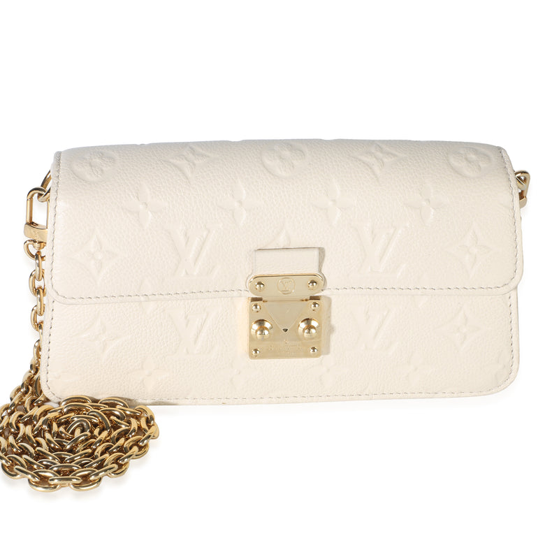 Louis Vuitton Cream Monogram Empreinte Metis Wallet On Chain Handbag id