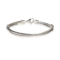 David Yurman Sterling Silver Diamond Crossover Bracelet fv