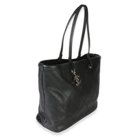 Chanel Black Quilted Caviar Shopping Fever Tote Handbag 3