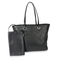 Chanel Black Quilted Caviar Shopping Fever Tote Handbag 8