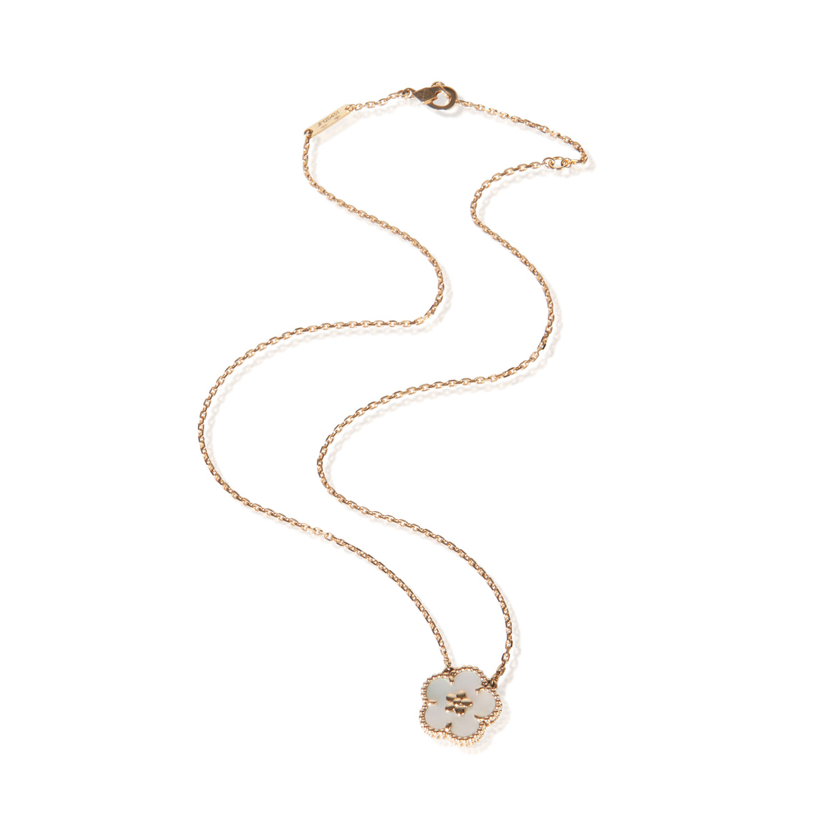 Van Cleef & Arpels Rose Gold Mother Of Pearl Lucky Spring Plum Blossom Pendant 4