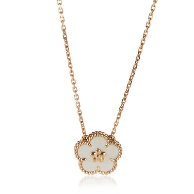 Van Cleef & Arpels Rose Gold Mother Of Pearl Lucky Spring Plum Blossom Pendant fv