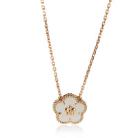 Van Cleef & Arpels Rose Gold Mother Of Pearl Lucky Spring Plum Blossom Pendant fv