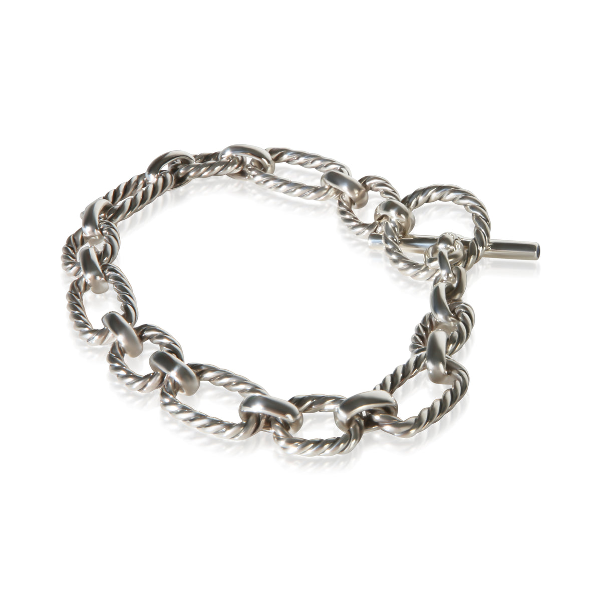 David Yurman Sterling Silver Square Cushion Link Toggle Bracelet 2