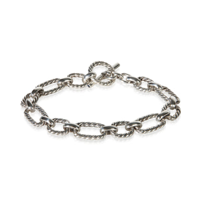 David Yurman Sterling Silver Square Cushion Link Toggle Bracelet fv