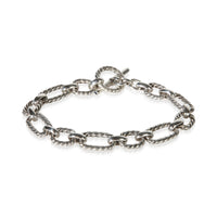 David Yurman Sterling Silver Square Cushion Link Toggle Bracelet fv