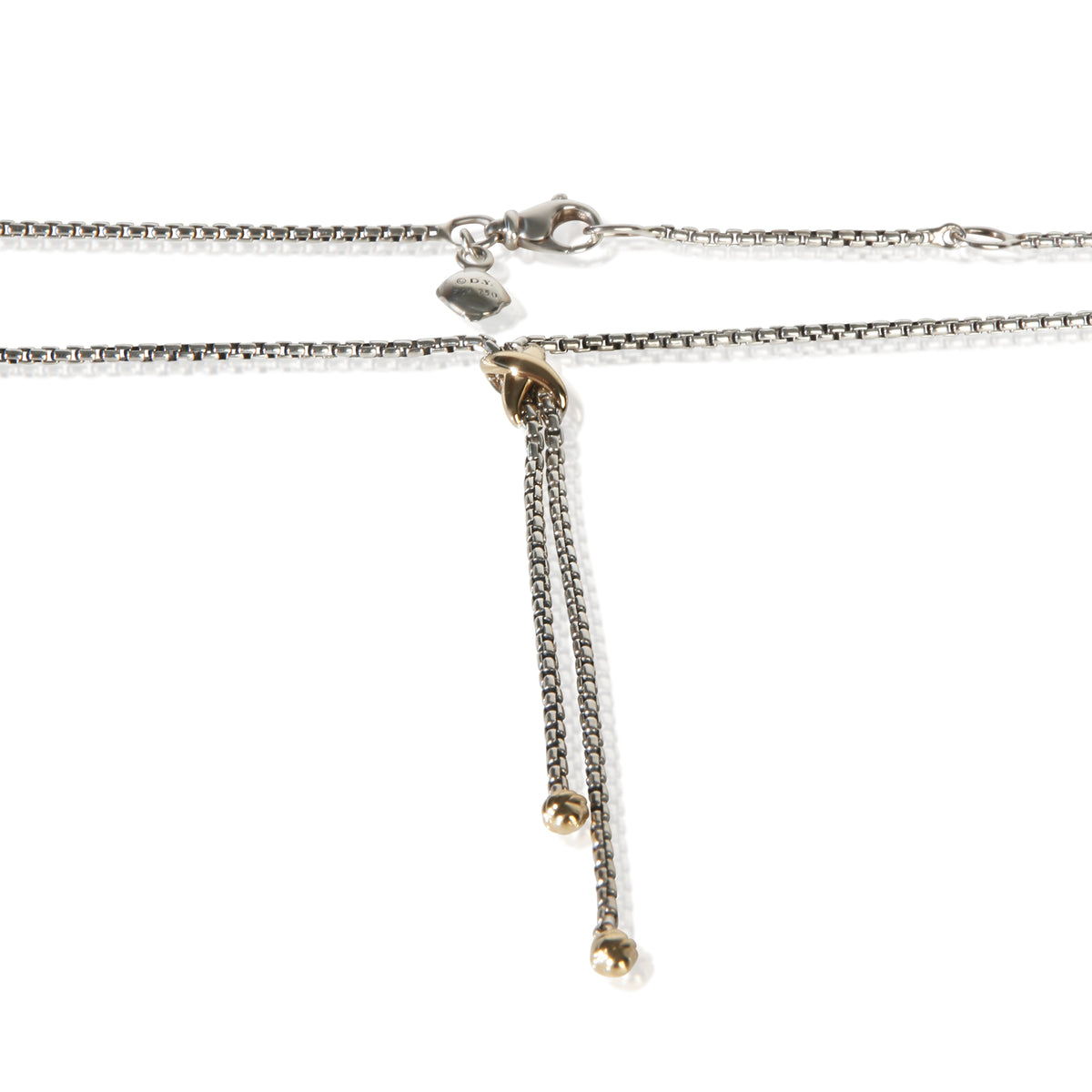 David Yurman Yellow Gold Petite X Lariat Necklace 2