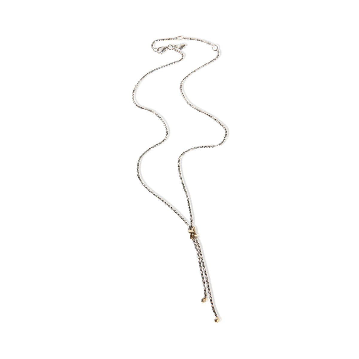 David Yurman Yellow Gold Petite X Lariat Necklace 3