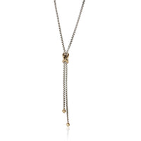 David Yurman Yellow Gold Petite X Lariat Necklace fv